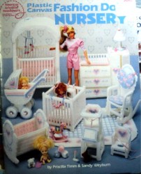3095 BARBIE PLASTIC CANVAS NURSERY CARRIAGE, ROCKER, LAMP LEAFLET
